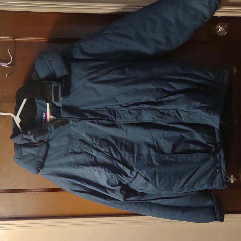 Vintage Champion winter coat jacket zipper pockets fleece & quilted lined LG
